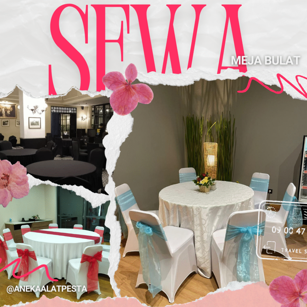 sewa meja bulat cover