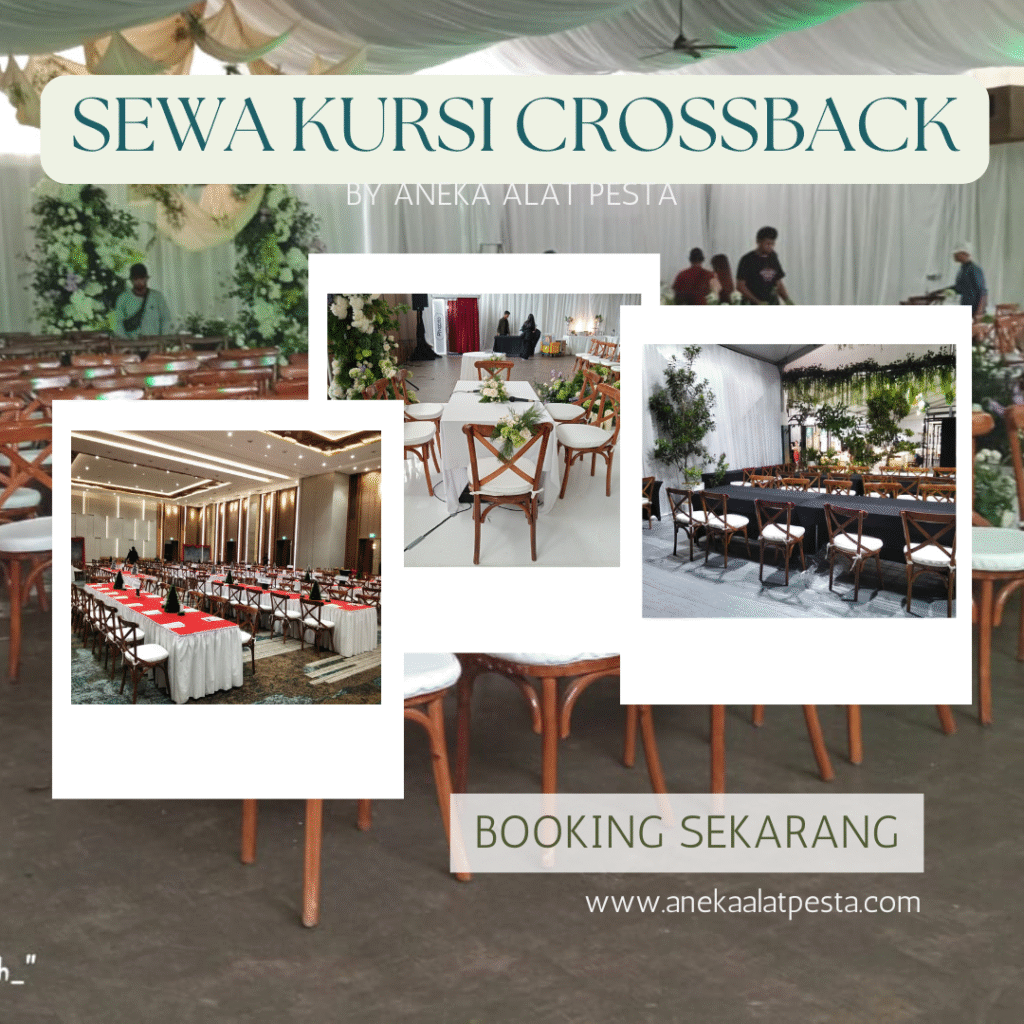 sewa kursi crossback kayu