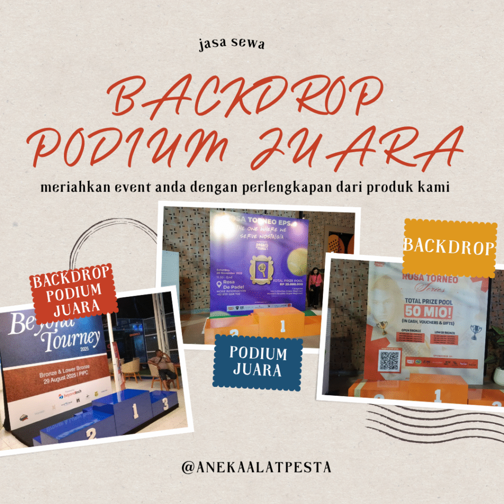 sewa backdrop podium juara