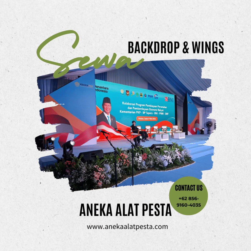 sewa backdrop dan wings
