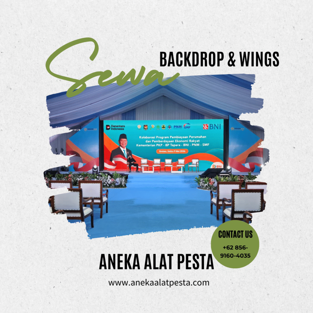sewa backdrop dan wings