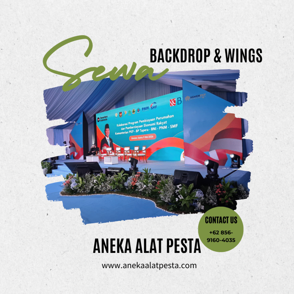 sewa backdrop dan wings