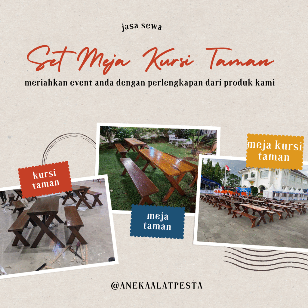 sewa set meja kursi taman