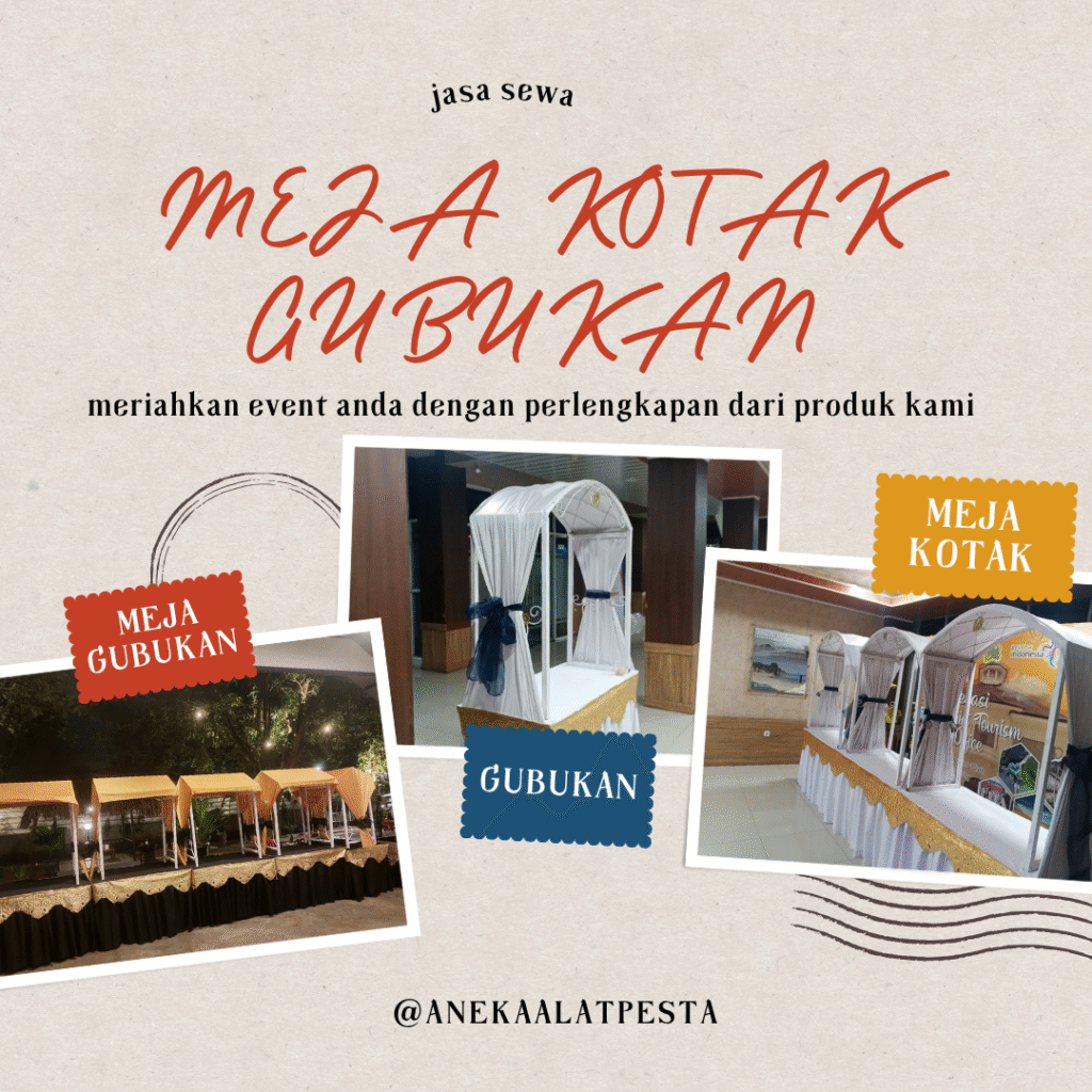 sewa meja kotak gubukan